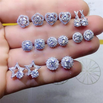 Attractive Selection Lab Diamond Stud Earrings 100% original 925 sterling silver- Factory Direct Prices by Jewellery Supermarket - The Jewellery Supermarket
